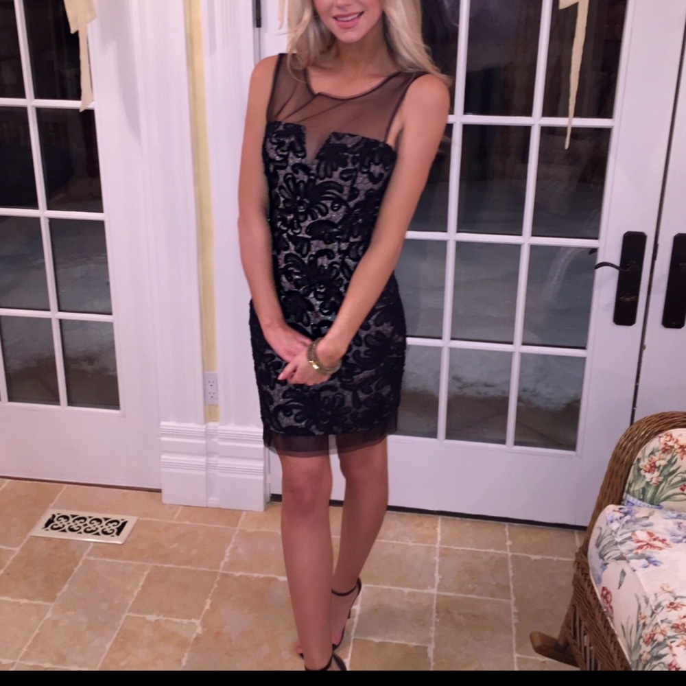 BCBG lace embroidered dress